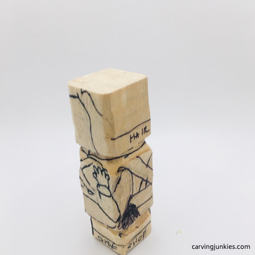 Left view of Oompa Loompa design on wood