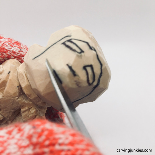 Carving nose of Oompa Loompa