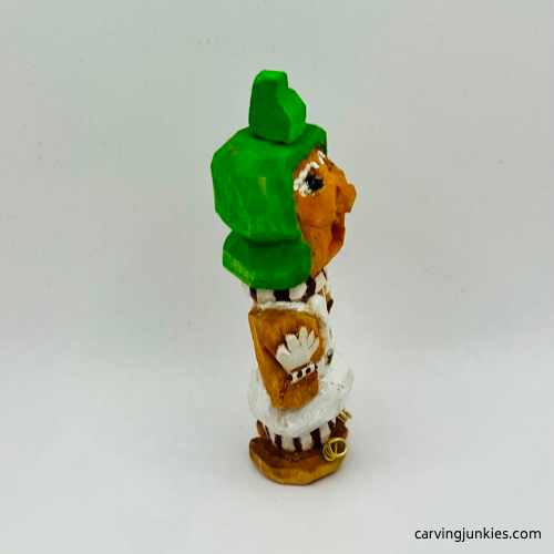 Right view of painted wooden Oompa