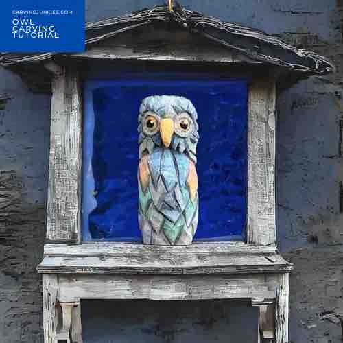 Owl wood carving