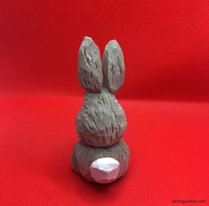 Adorable tail of rabbit carving