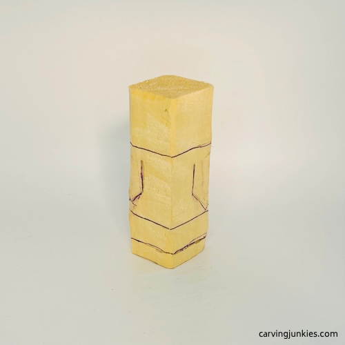 Back guidelines for carving a penguin