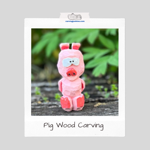 Pig wood carving
