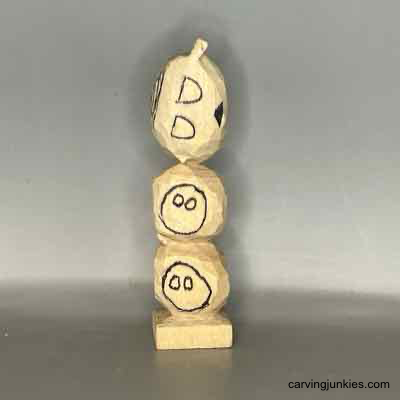 Sketched Boo on pumpkin wood carving