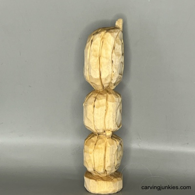 Right view of pumpkin wood carvings