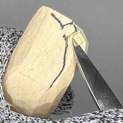 Separating the stem on pumpkin wood carving