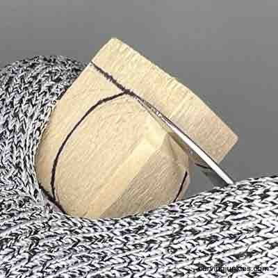 Making a stop cut on pumpkin wood carving