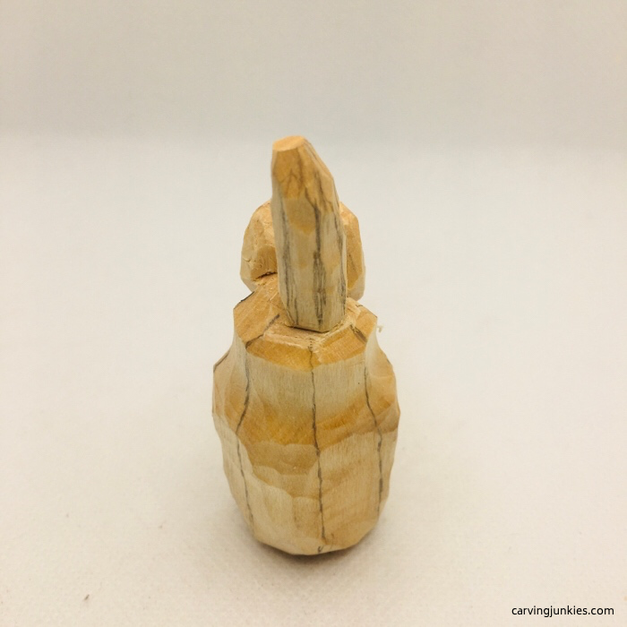 Back view of wood pumpkin