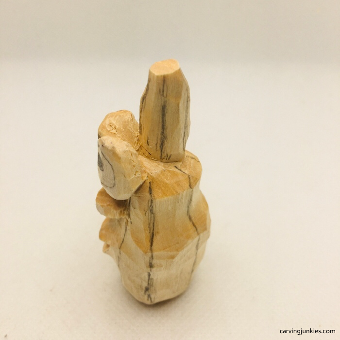 Left view of wood pumpkin