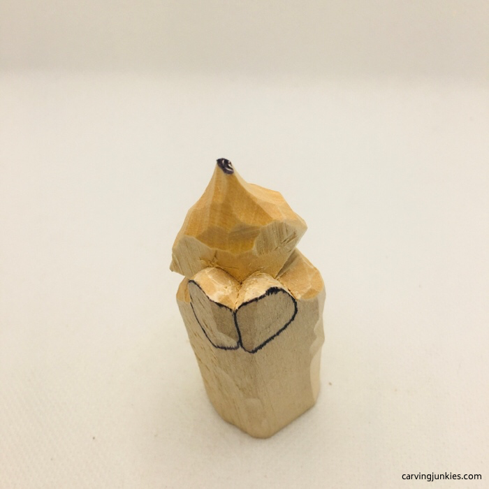 Progress of wood carving