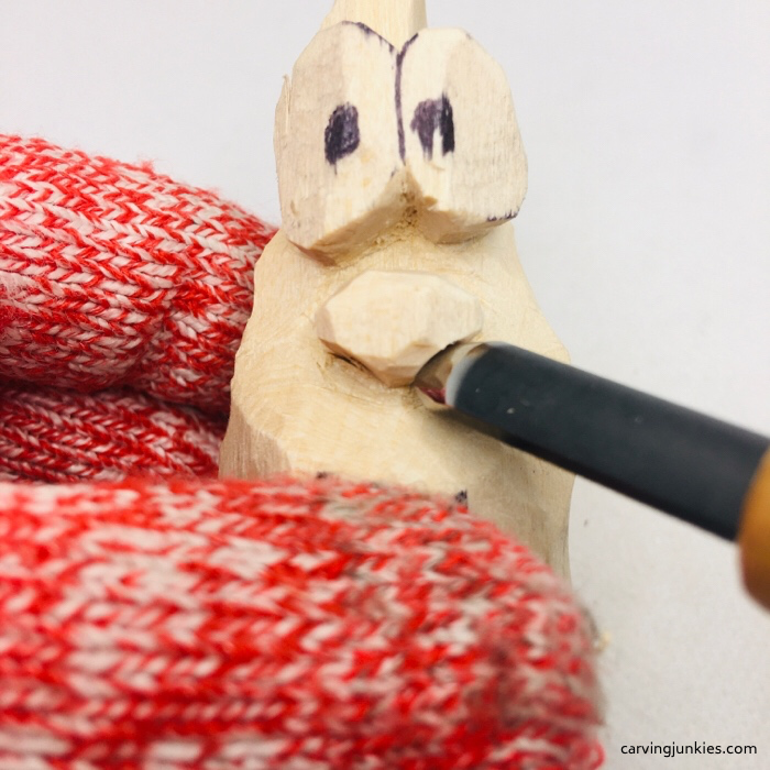 U gouge and basswood block