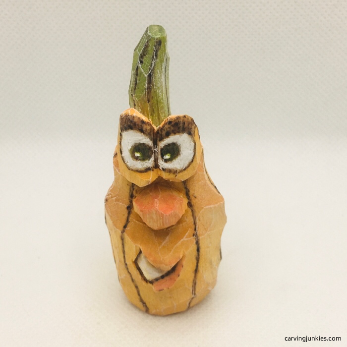 Painted wood pumpkin