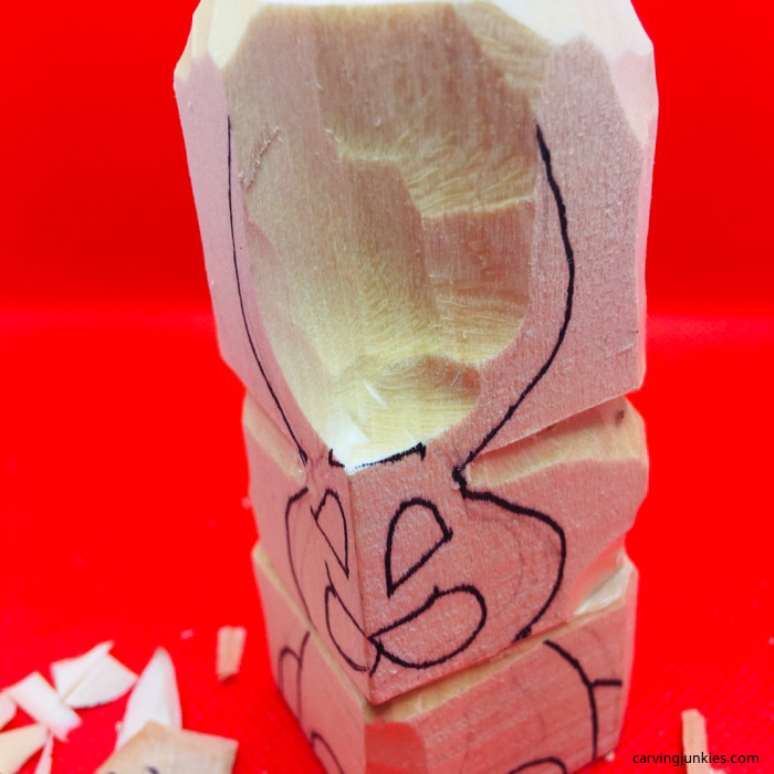 Carving inward on rabbit ears