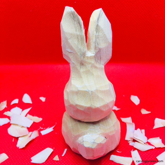 Carved backside of wood rabbit