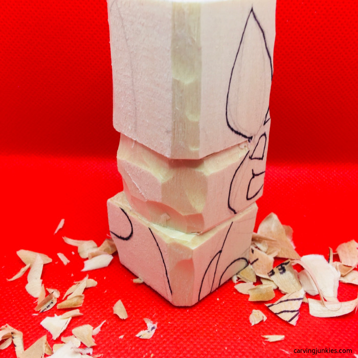 Side view of rabbit carving