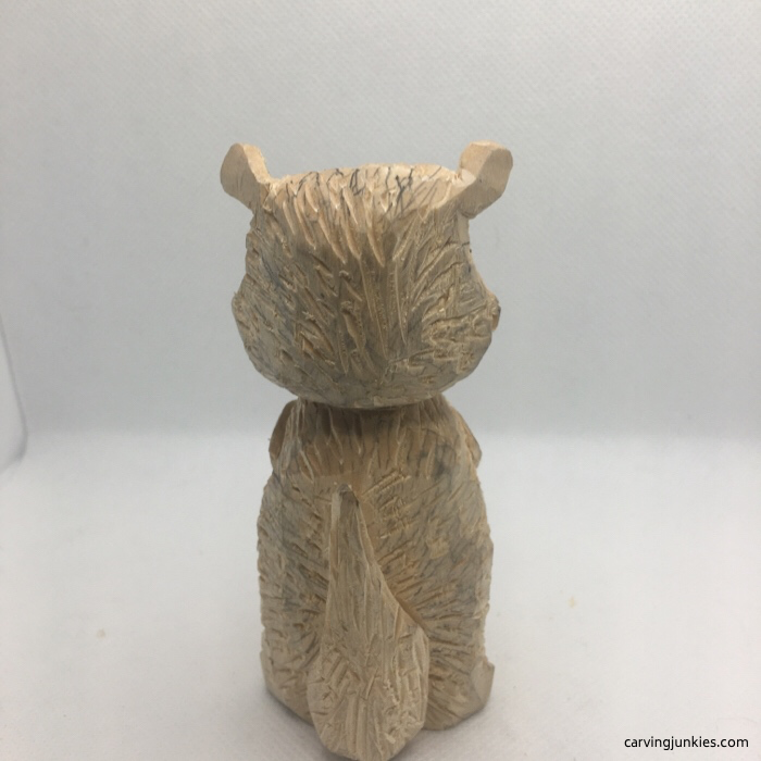 Unfinished back of raccoon