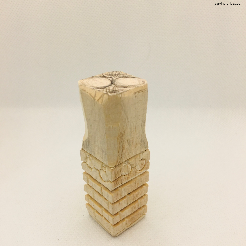 Rounded corners of wood carving
