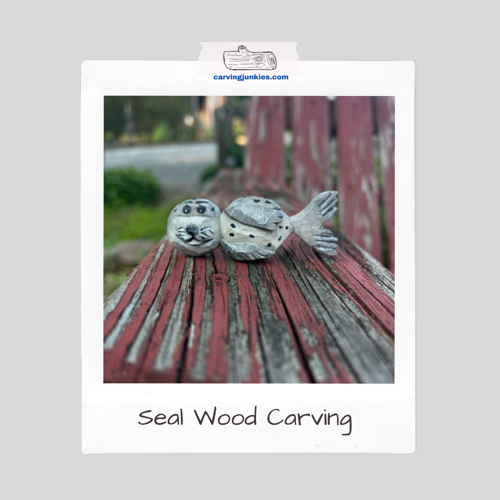Polaroid of wood carved seal