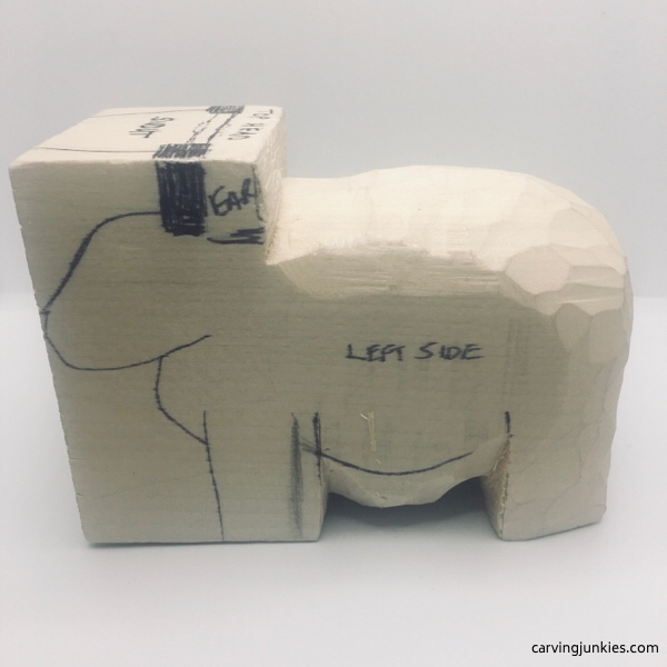 Wood sheep neck carved