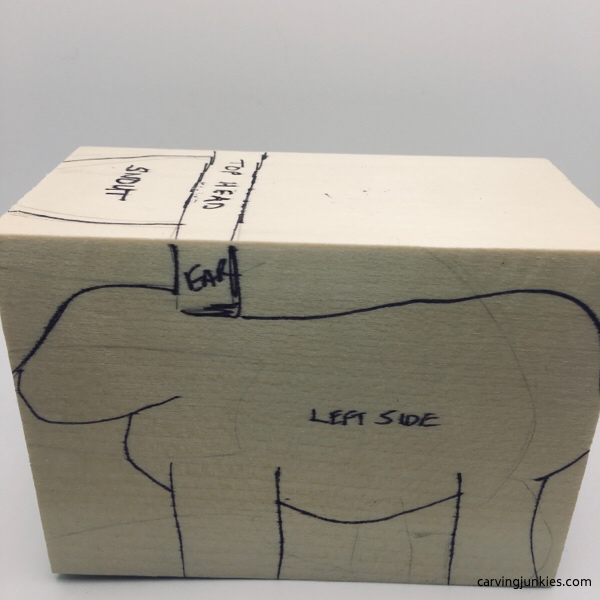 Sheep carving pattern left