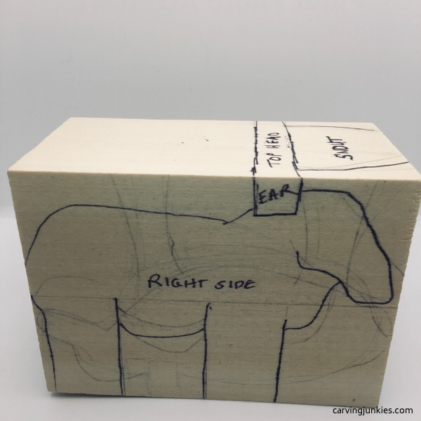 Sheep carving pattern right