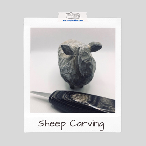 Sheep wood carving