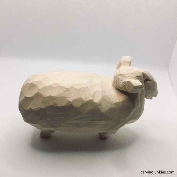 Right view of wood sheep finished