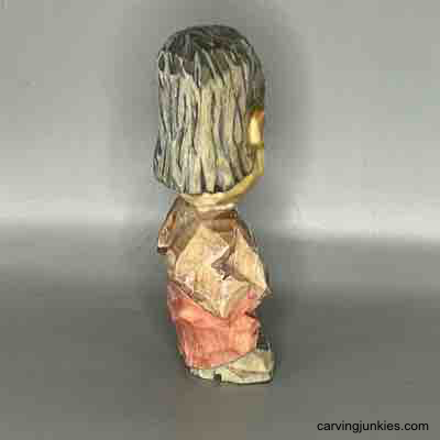 Start carving now and create your own charming wooden character! Painted right of small guy wood carving