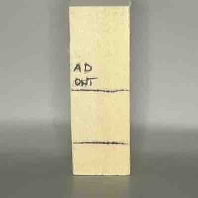 Master the art of making a miniature wooden sculpture. Right view of guidelines for small guy wood carving
