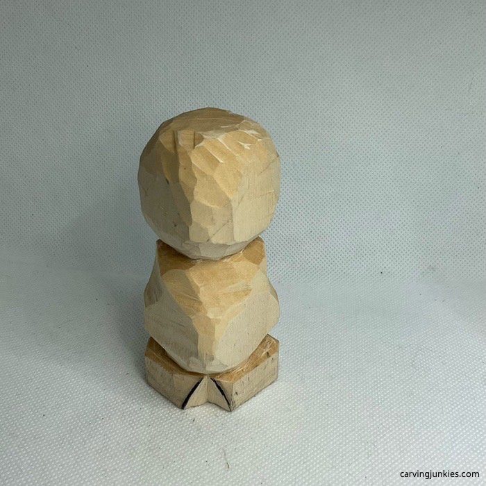 Rounded belly of wood snowman