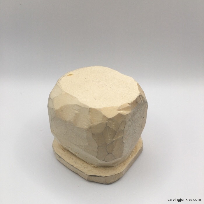 Brim on wood carved snowman hat