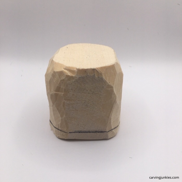 Refining wood carved snowman hat