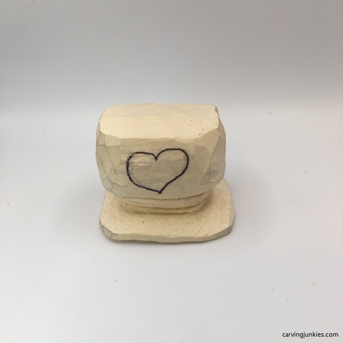 Heart on wood snowman hat