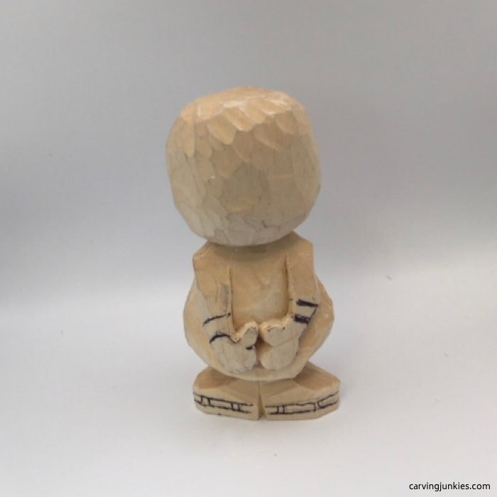 Back view of carved snowman