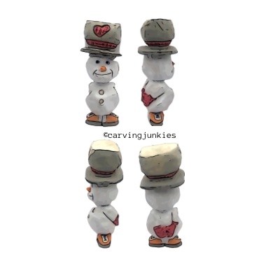 Free pattern to carve a wooden snowman