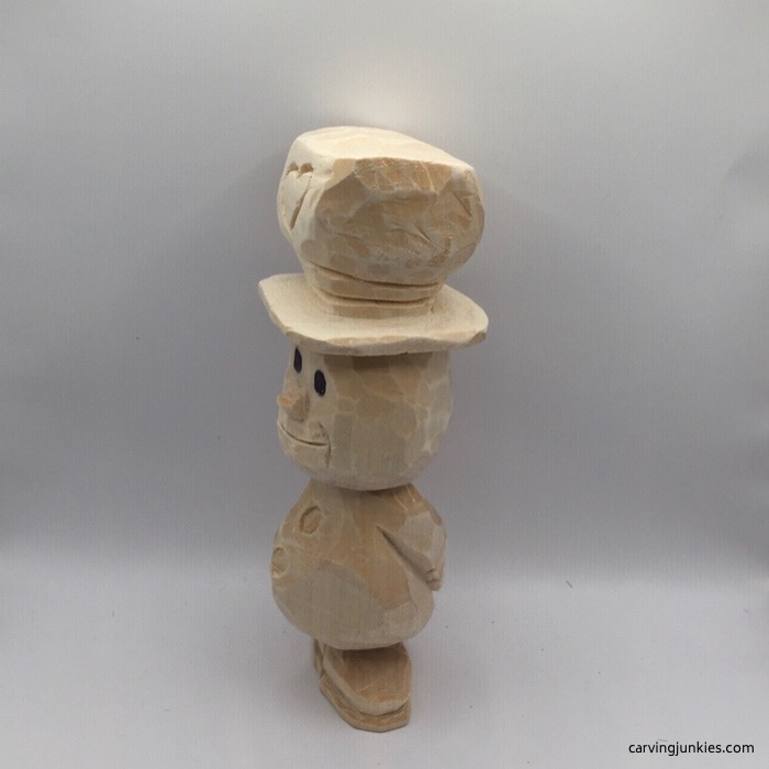 Left view of wooden snowman