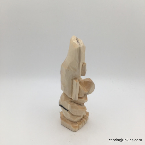 Right view of carved wood troll