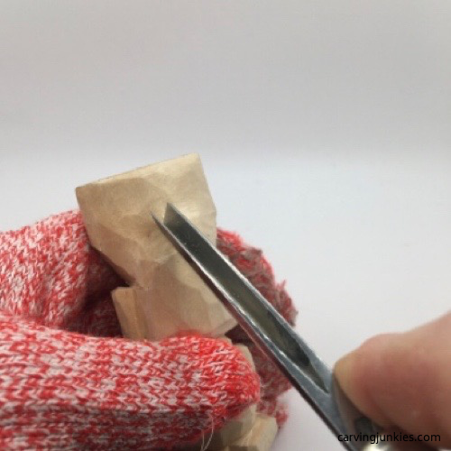 Using gouge on troll carving