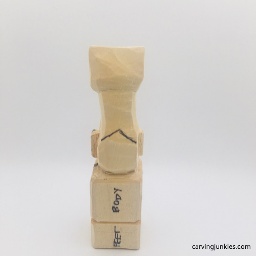 Drawing hair part on troll wood carving Adding hair part to troll wood carving