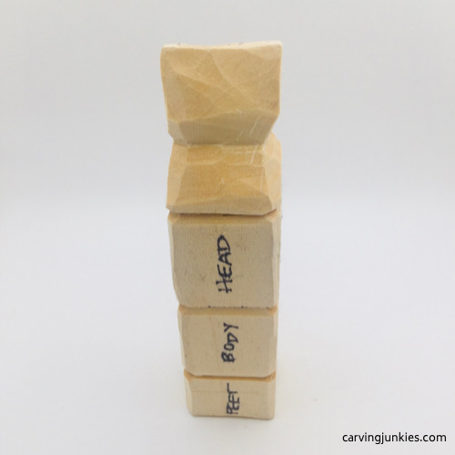 Refined shape of hair on troll wood carving Finished shape of hair on troll wood carving