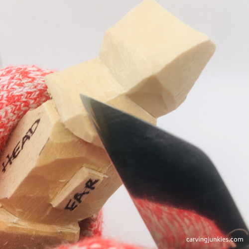 Shaping troll wood carving Narrowing troll wood carving