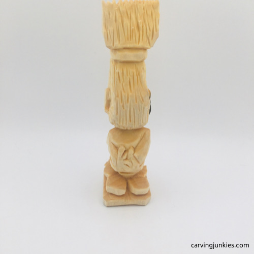 Back side of unfinished troll wood carving Back view of unfinished troll wood carving