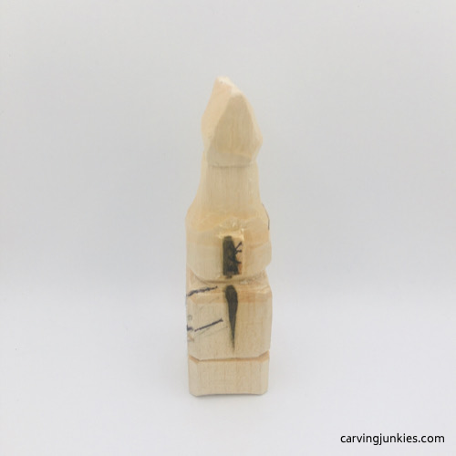 Right view of troll wood carving In progress Right progress of troll wood carving