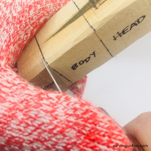 Cutting basswood for troll wood carving Stop cut on troll wood carving