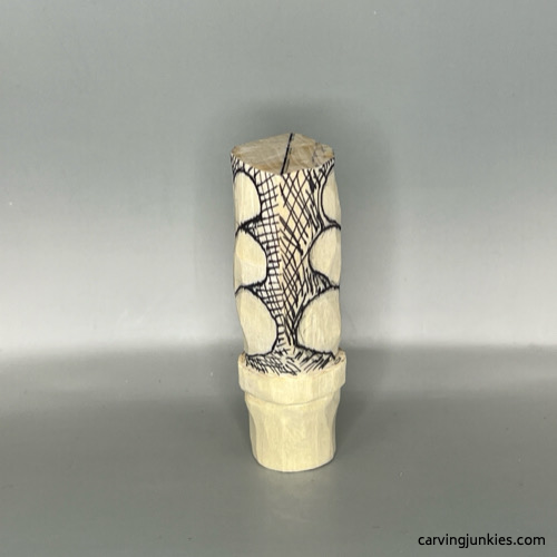 Left details of valentine heart wood carving