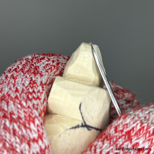 Narrowing Valentine heart wood carving