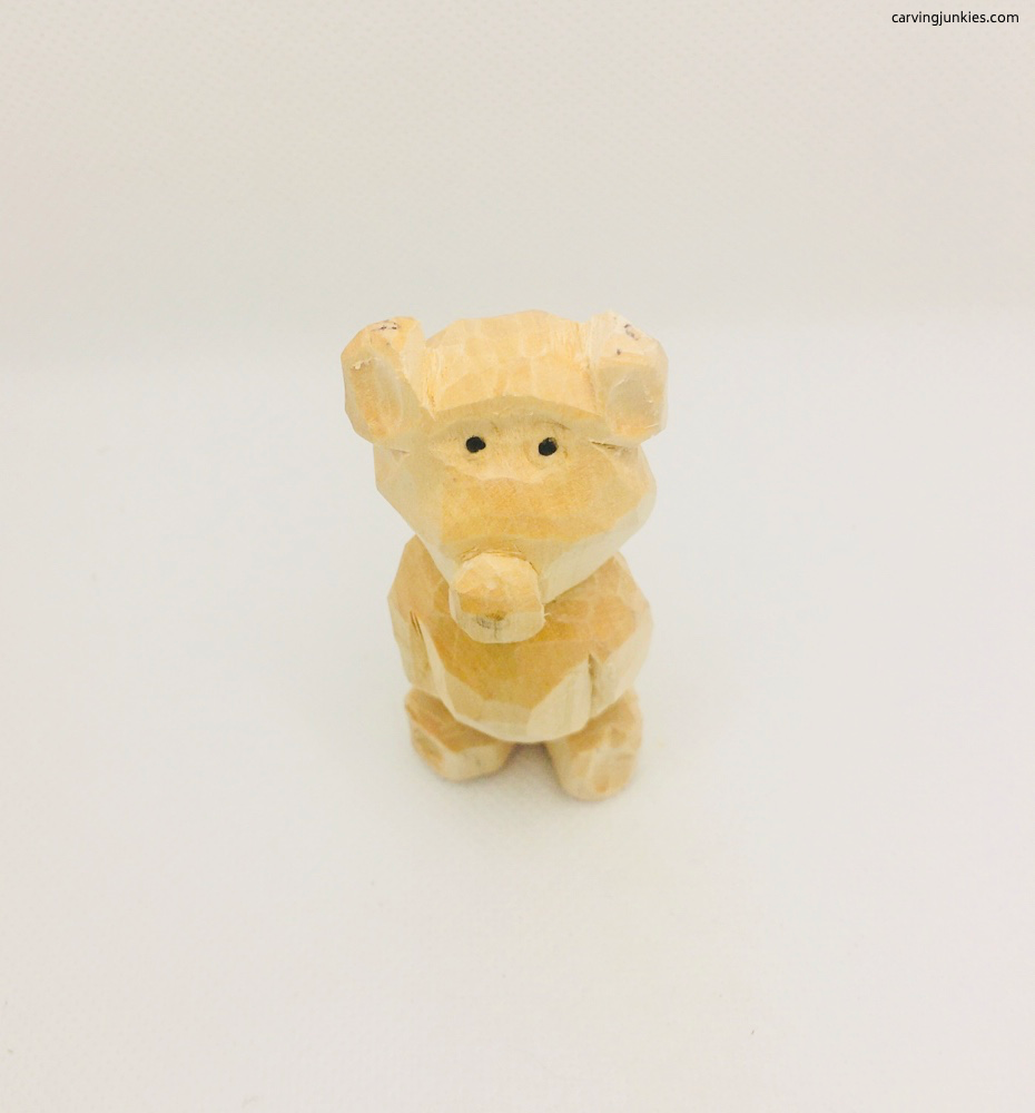 Finished whittled bear