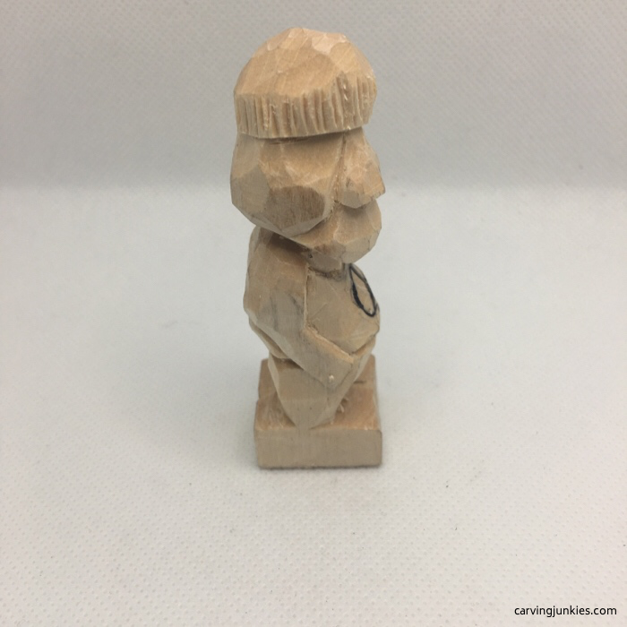 Shaped legs on wood carving