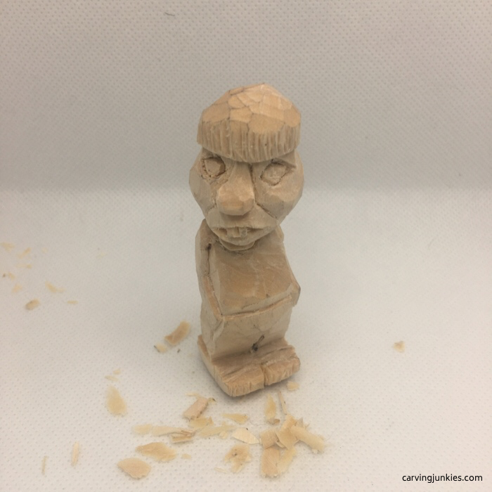 First step to cut an eye in wood