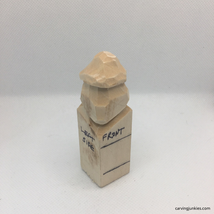 Face started on wood carving